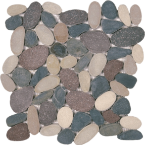 Mix Color XL Sliced Matte Pebble Interlocking - stone tile